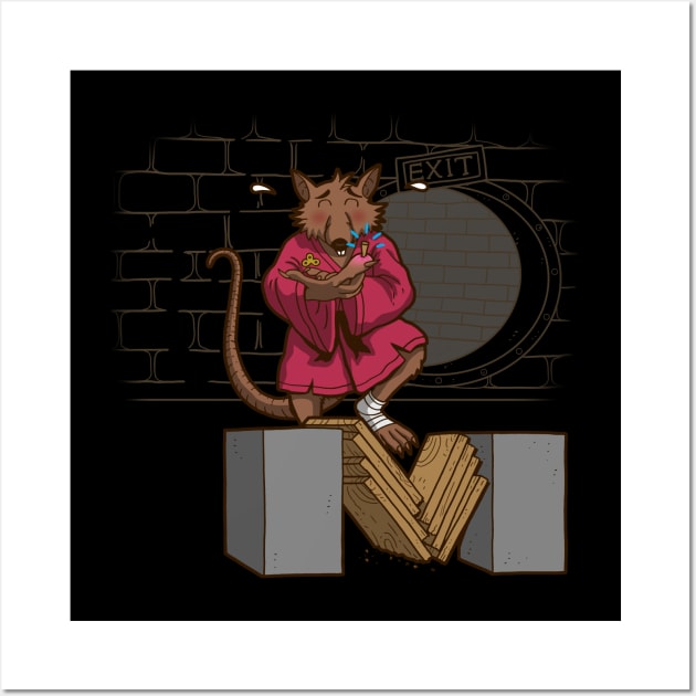 Master Gets A Splinter Funny Karate Cartoon Wall Art by BoggsNicolas